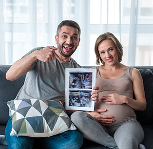 happy family with ultrasound